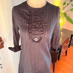 Forever 21 y2k Women's Black Button Up Long Sleeve Shirt